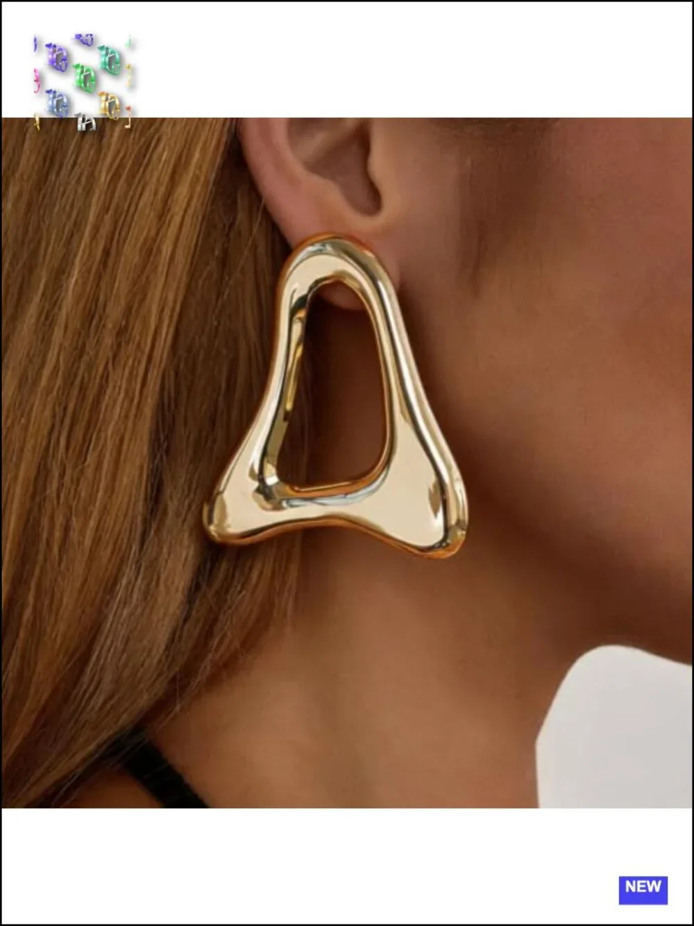 Large Chunky Geometric Triangle Dangle Earrings Acrylic Hollow Statement